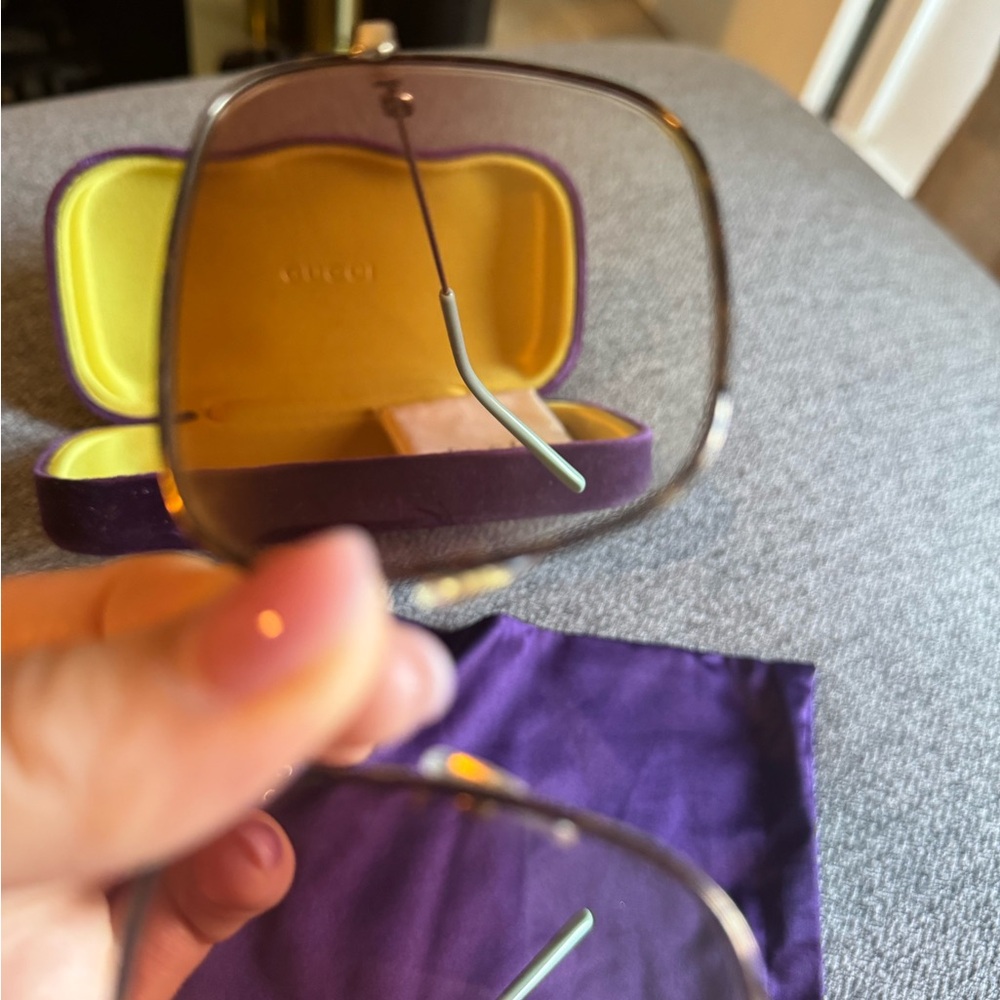 GUCCI Orange Square Sunglasses - Picture 6 of 8